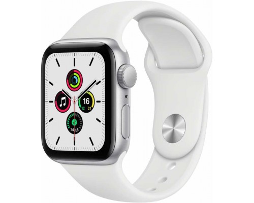 Часы Apple Watch SE GPS 44mm Aluminum Case with Sport Band (Серебристый/Белый)