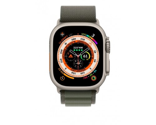 Умные часы Apple Watch Ultra 49 мм Titanium Case Cellular, титановый/зеленый Alpine Loop