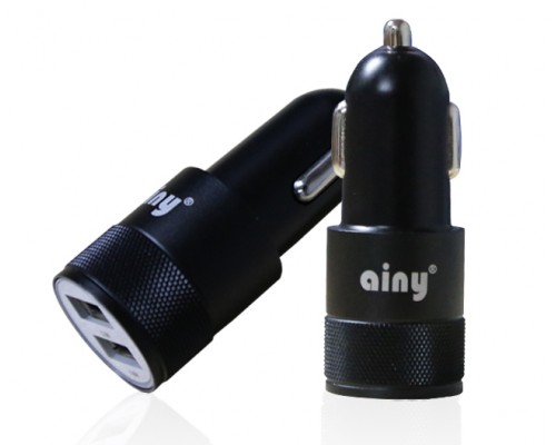 Автомобильное зарядное Ainy устройство EB-018A 2 USB без провода (1A/2.4A) черное
