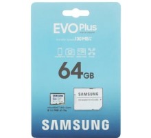 Карта памяти Micro SDHC 64Gb Class 10 Samsung  EVO Plus UHS-I EVO+ V2 (SD adapter)
