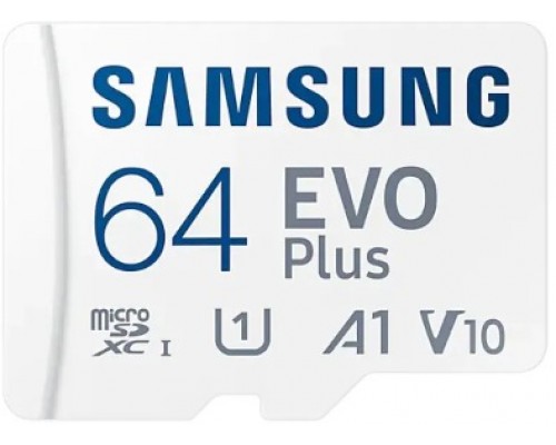 Карта памяти Micro SDXC 64Gb Class 10 Samsung EVO Plus V2 MB-MC64HA + SD adapter