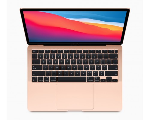 Ноутбук Apple MacBook Air 13 Late 2020 2560x1600, Apple M1 3.2 ГГц, RAM 8 ГБ, SSD 256 ГБ, Apple graphics 7-core, macOS, MGND3ZP/A, золотой, английская раскладка
