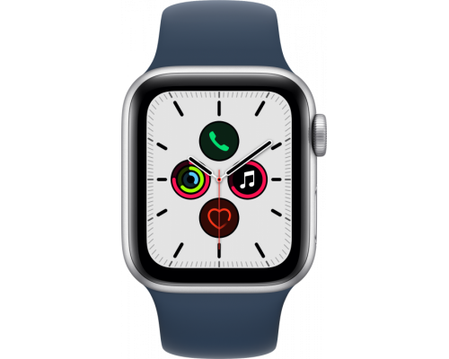 Часы Apple Watch SE GPS 40mm Aluminum Case with Sport Band (Серебристый/Синий Омут)