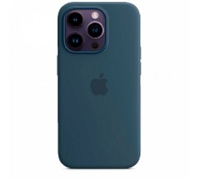 Оригинальный чехол iPhone 14 Pro Silicone Case with MagSafe Storm Blue