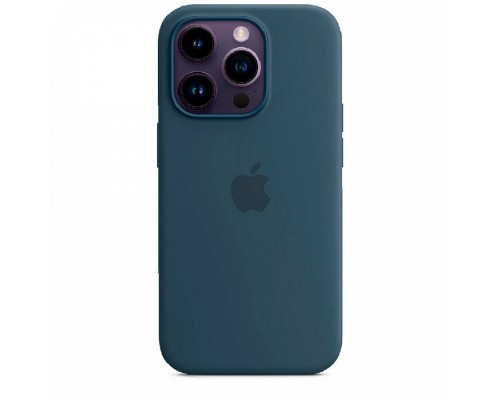 Оригинальный чехол iPhone 14 Pro Silicone Case with MagSafe Storm Blue